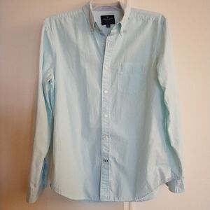 American Eagle Classic Fit Men's‎ Green & White Striped Button Down Shirt - Sz M